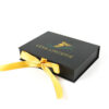 Black Lingerie Gift Box with Satin Lining and Ribbon Tie