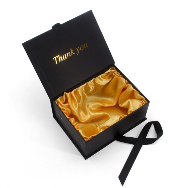 Gold Foil Competition Suit Rigid Box with Satin Inner Lining Gold Foil Competition Suit Rigid Box with Satin Inner Lining