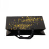 Gold Foil Printed Paper Shopping Bag with Ribbon Handles