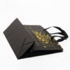 Gold Foil Printed Paper Shopping Bag with Ribbon Handles