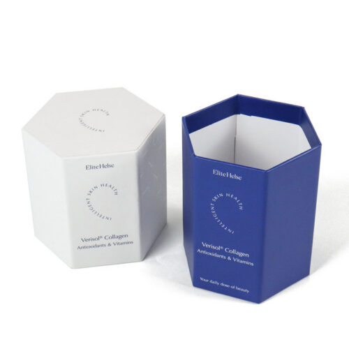 Hexagon Collagen Supplement Packaging Box with Lid Base Hexagon Collagen Supplement Packaging Box with Lid Base
