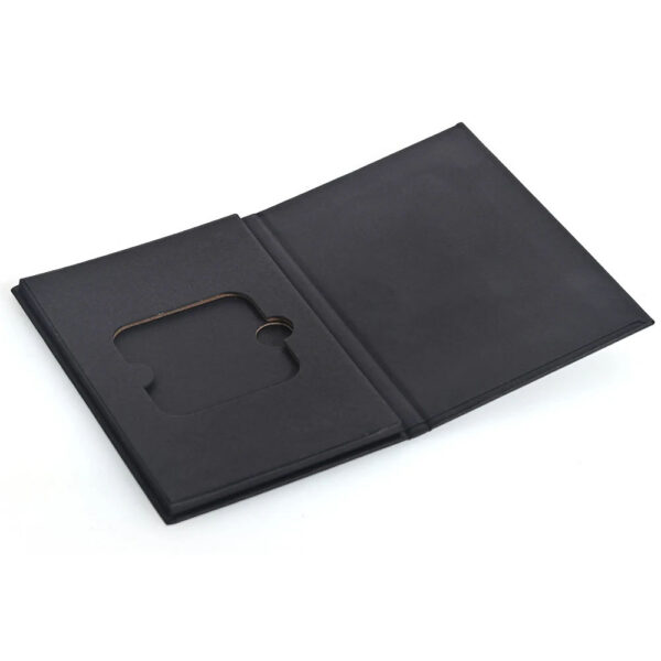 Matte Black Book Style Rigid Card Box with Cutout Insert Matte Black Book Style Rigid Card Box with Cutout Insert