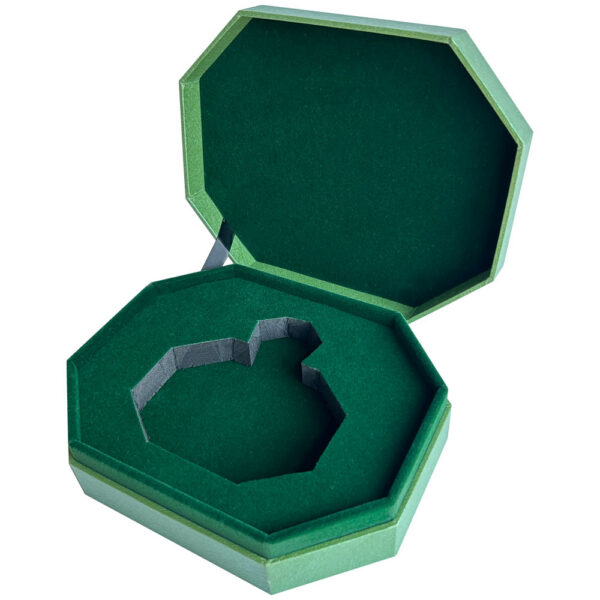 Boîte à parfum octogonale fermée, avec logo imprimé à la feuille d'or