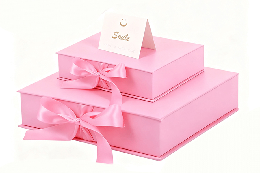Emballage cadeau magnétique rose haut de gamme personnalisé