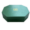 Coffret cadeau parfumé vert texturé à structure rigide octogonale